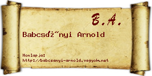 Babcsányi Arnold névjegykártya