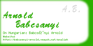 arnold babcsanyi business card